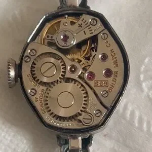 Vintage! Working Bulova 1950s 10K GF Art Deco Watch with 2 Diamonds #3760624 1937 Bulova  main image 3